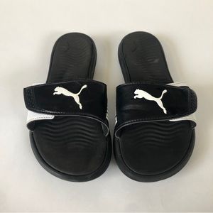 Black Puma Velcro Slides